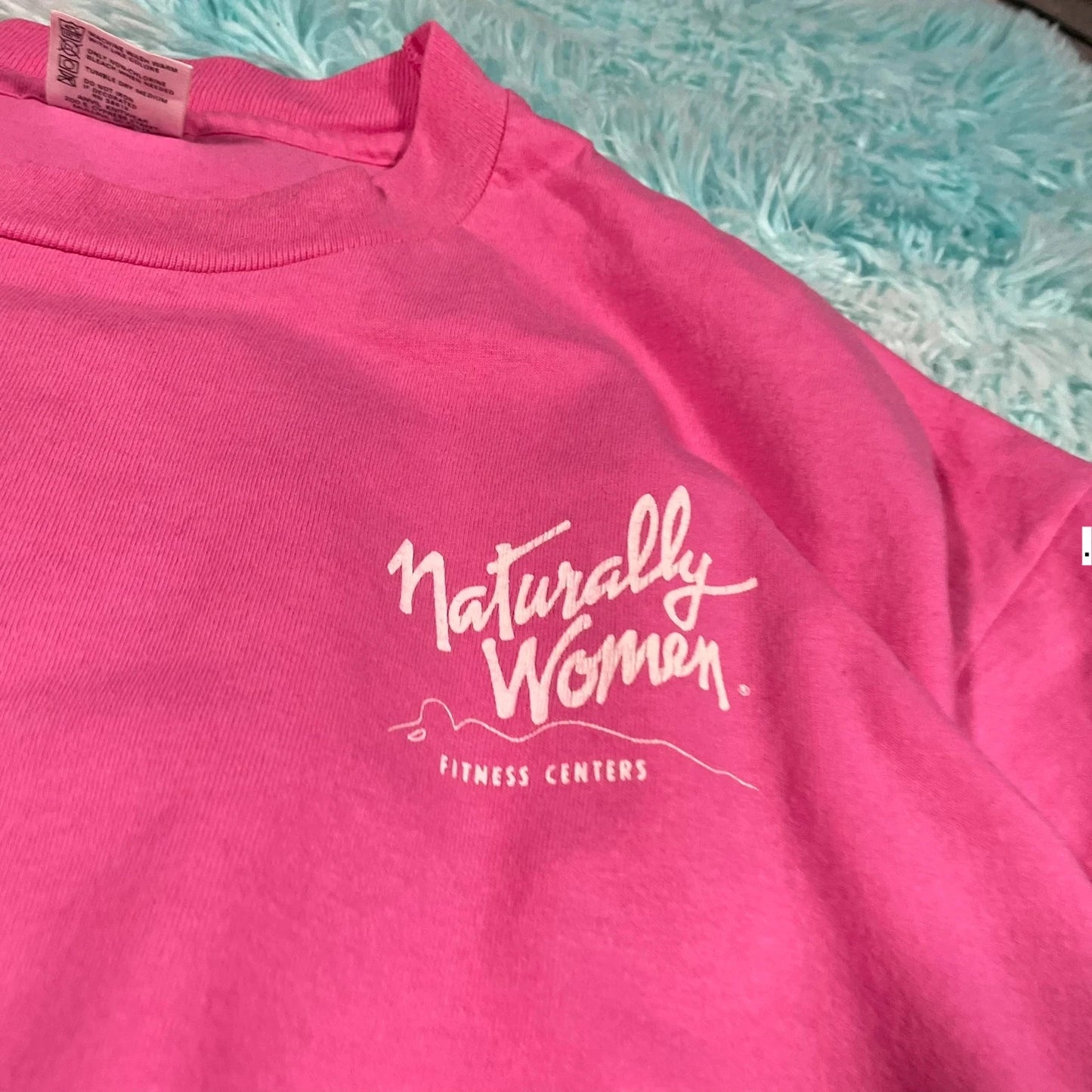Vintage 90s Pink Female Fitness Graphic T Shirt - XXL