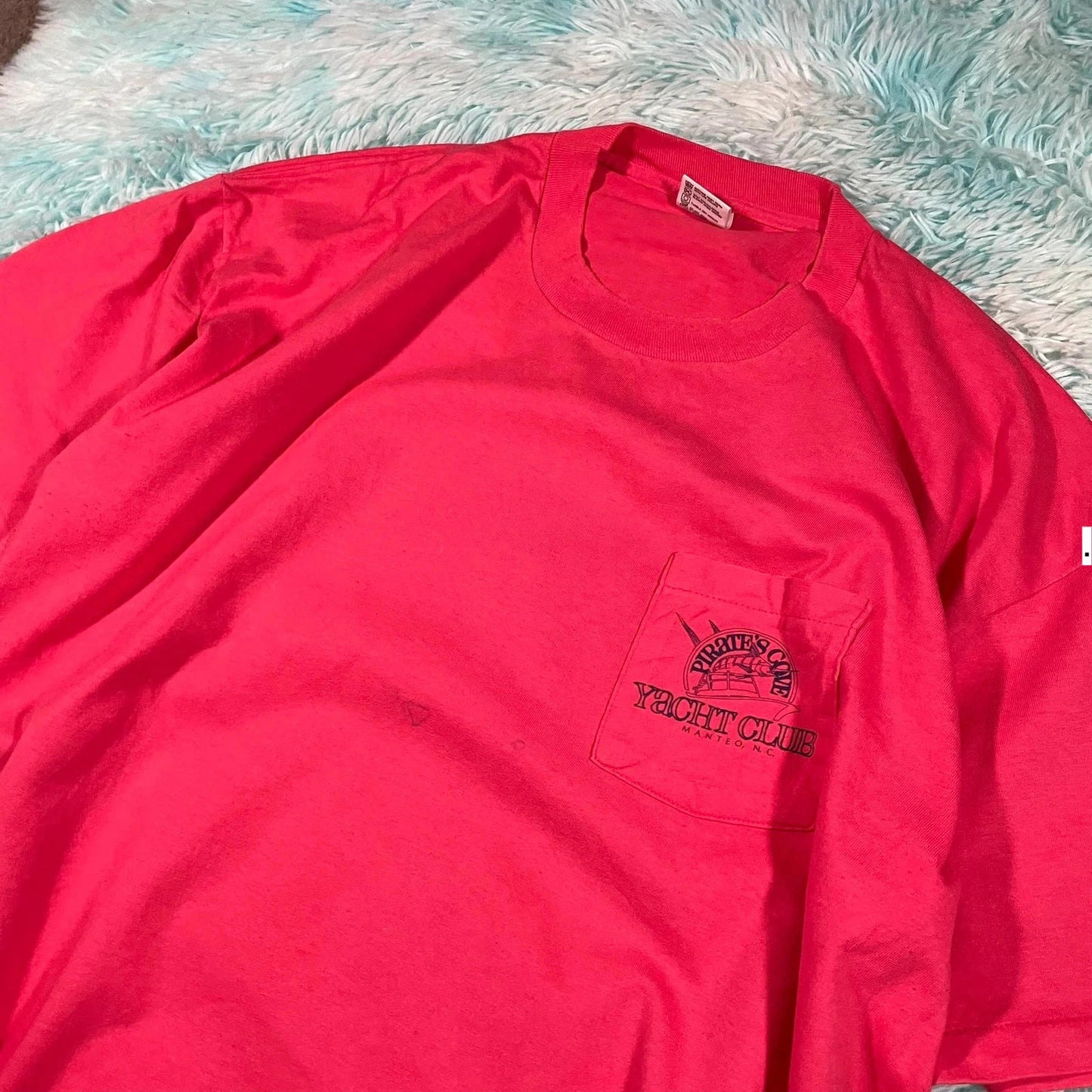 Vintage 90s Red Yacht Club Graphic T Shirt - XXL