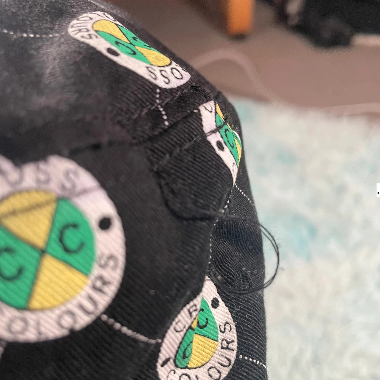 Vintage Black Cross Colours Bucket Hat