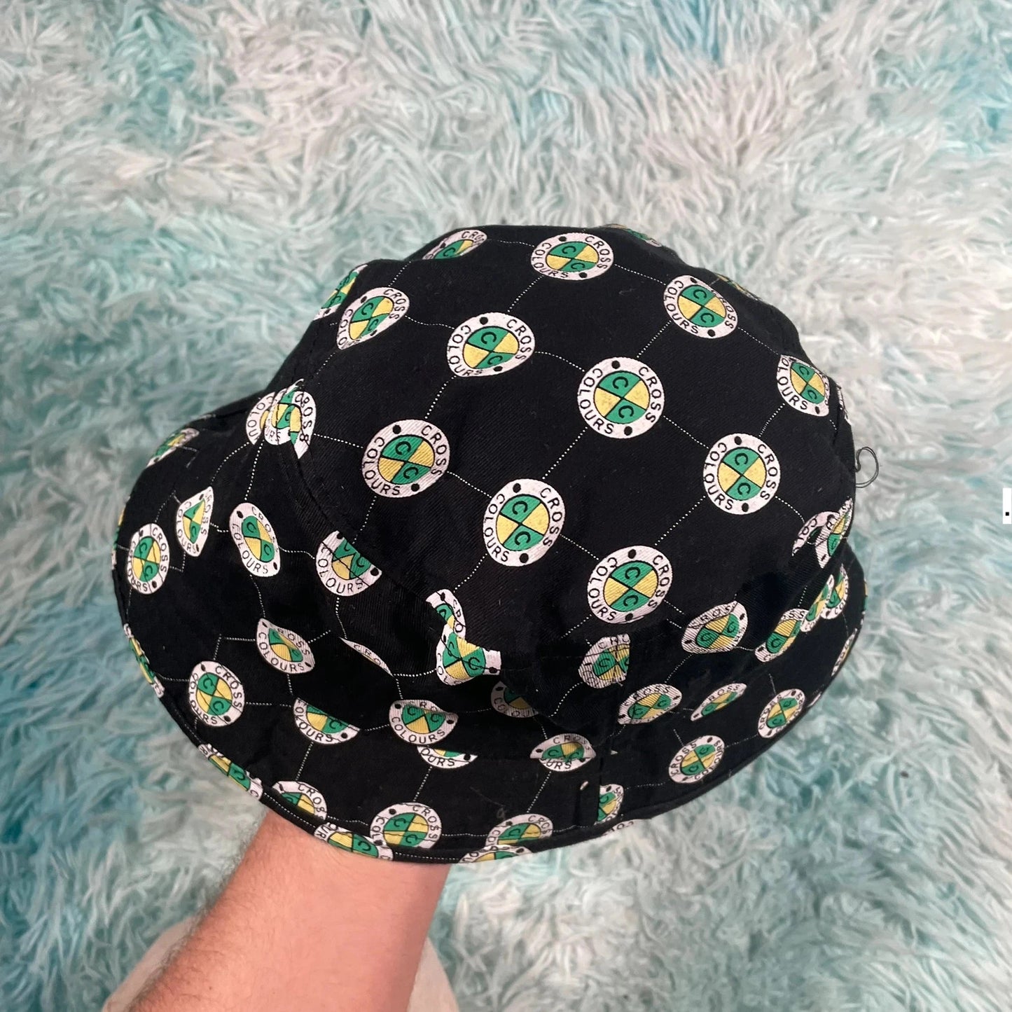 Vintage Black Cross Colours Bucket Hat