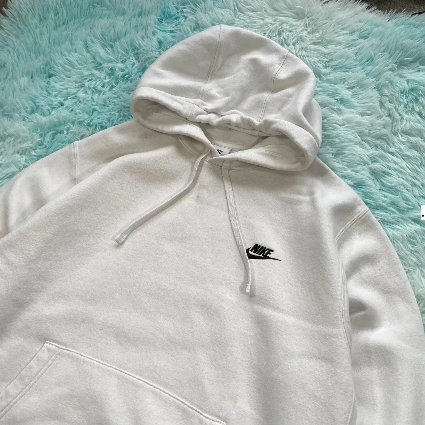 White Nike Hoodie Plain - Large