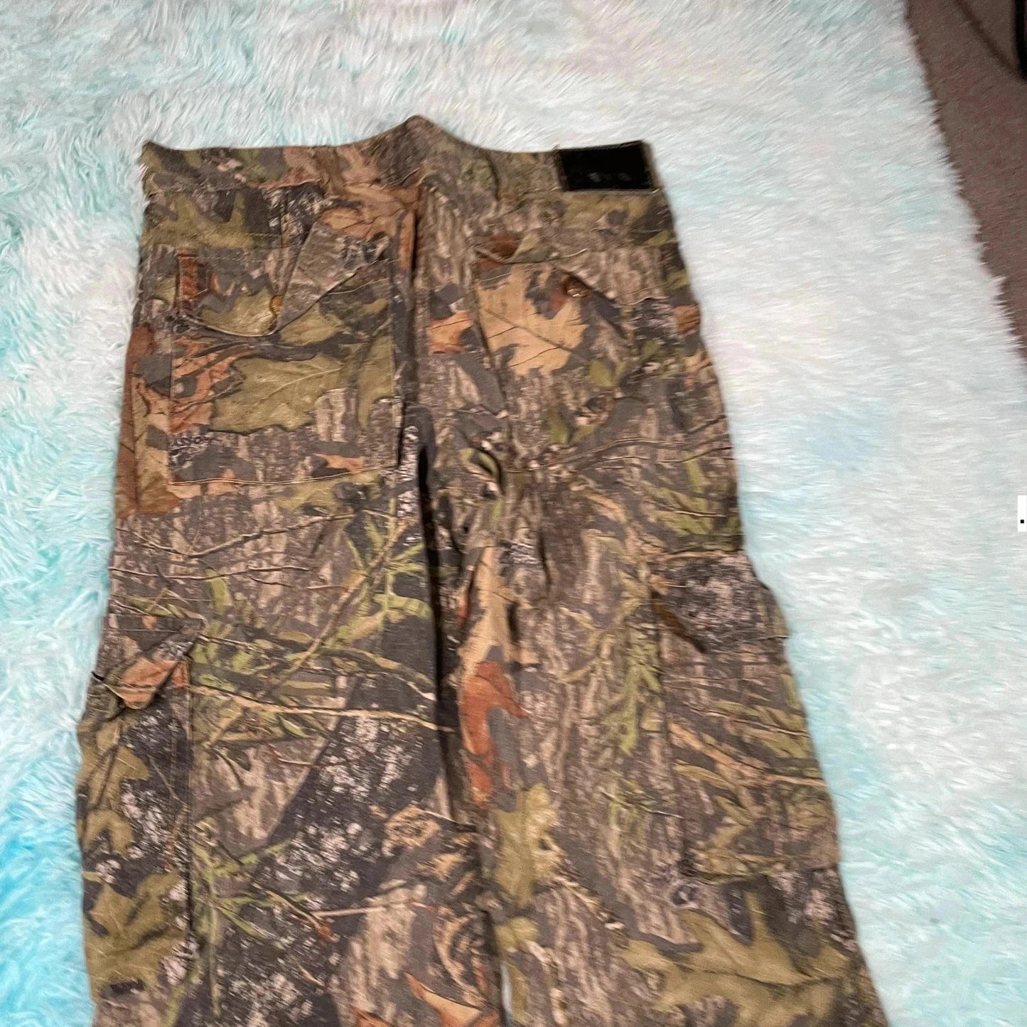 Khaki Mossy Oak Camo Cargo Trousers - 34W