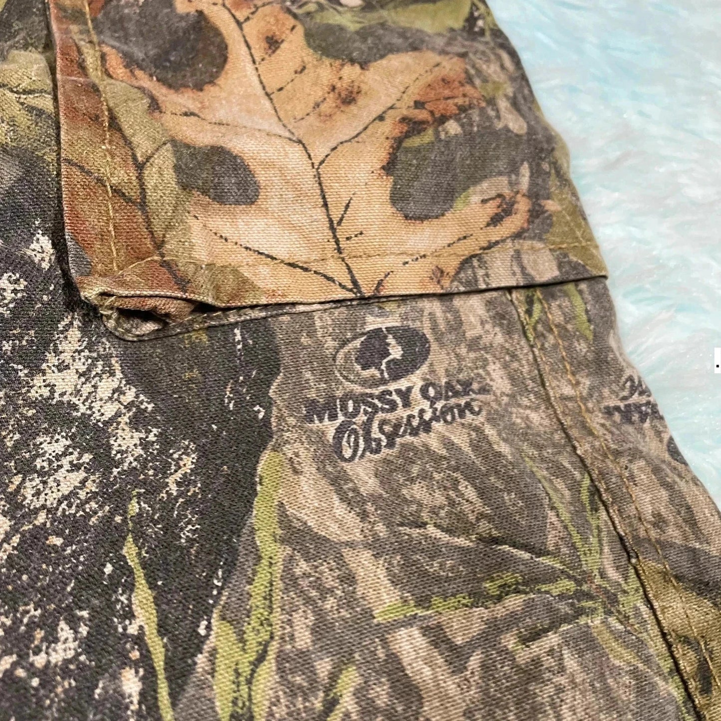 Khaki Mossy Oak Camo Cargo Trousers - 34W