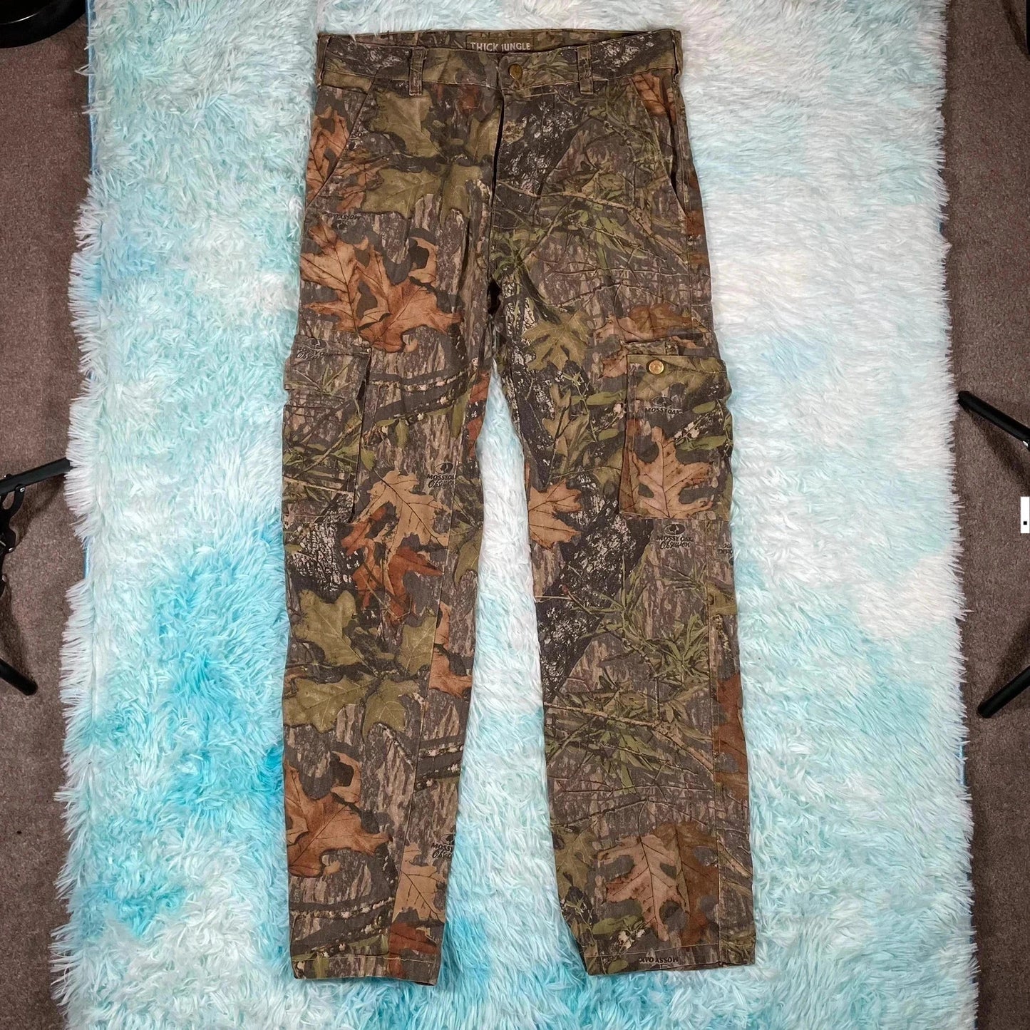 Khaki Mossy Oak Camo Cargo Trousers - 34W