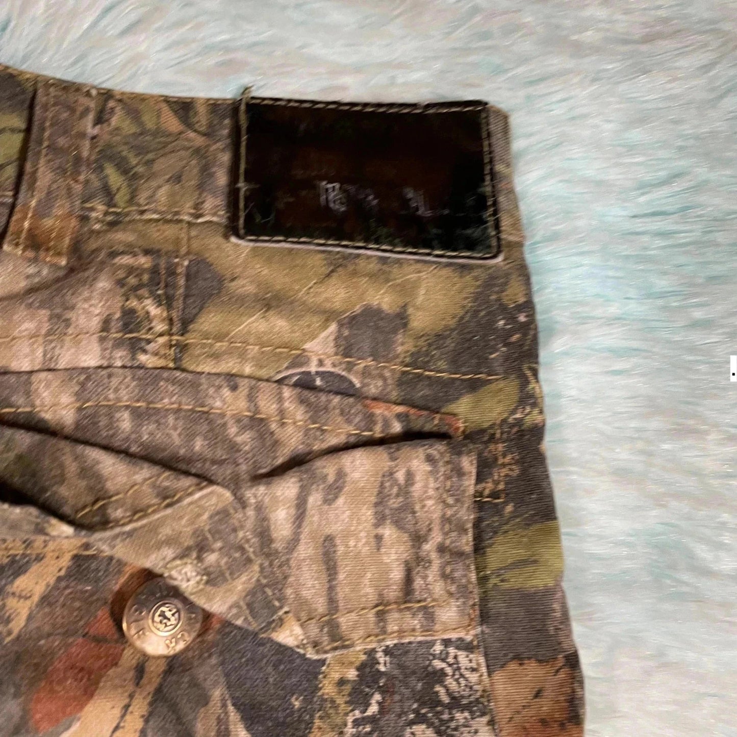 Khaki Mossy Oak Camo Cargo Trousers - 34W