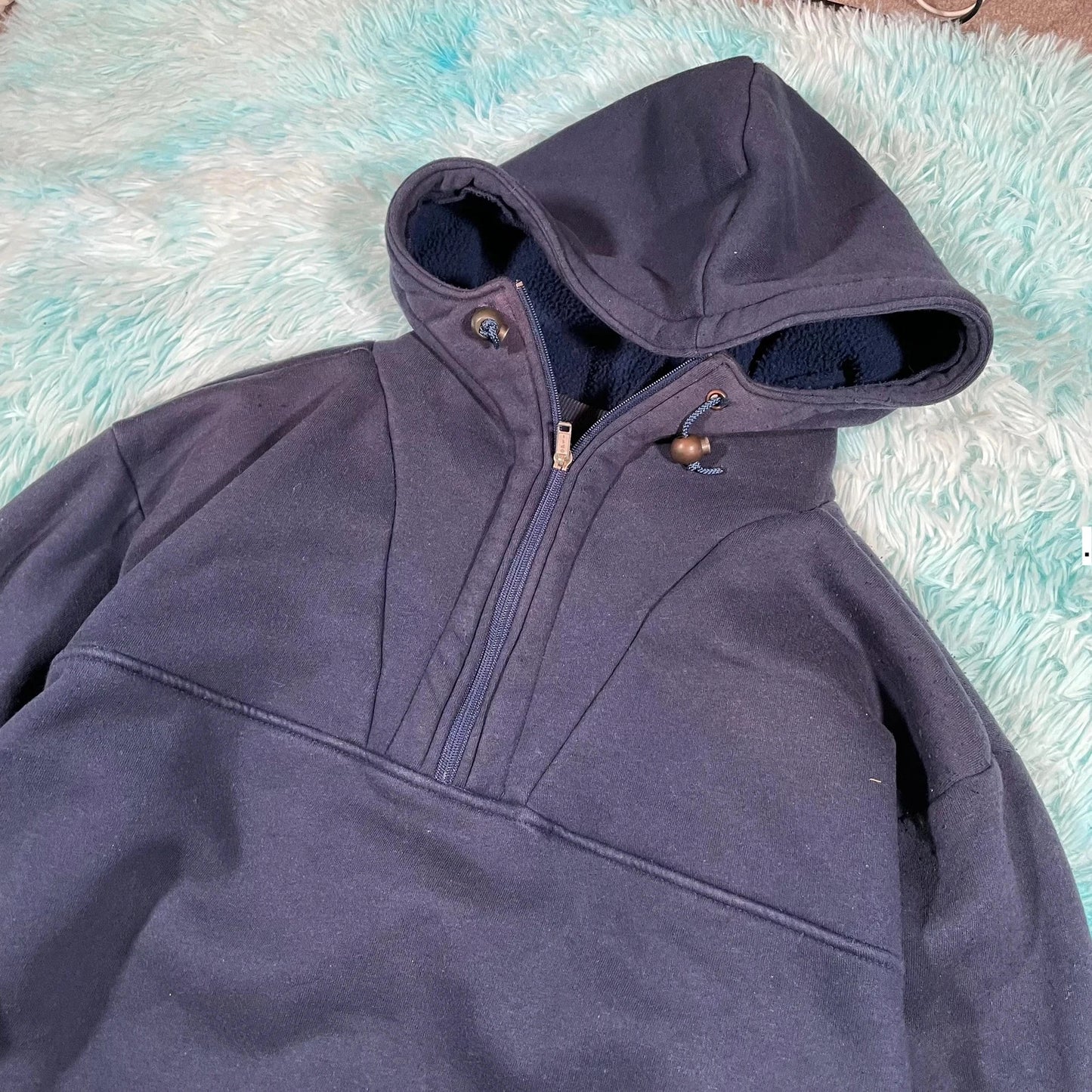 Vintage 90s Double Layered Hoodie Polartec - Large