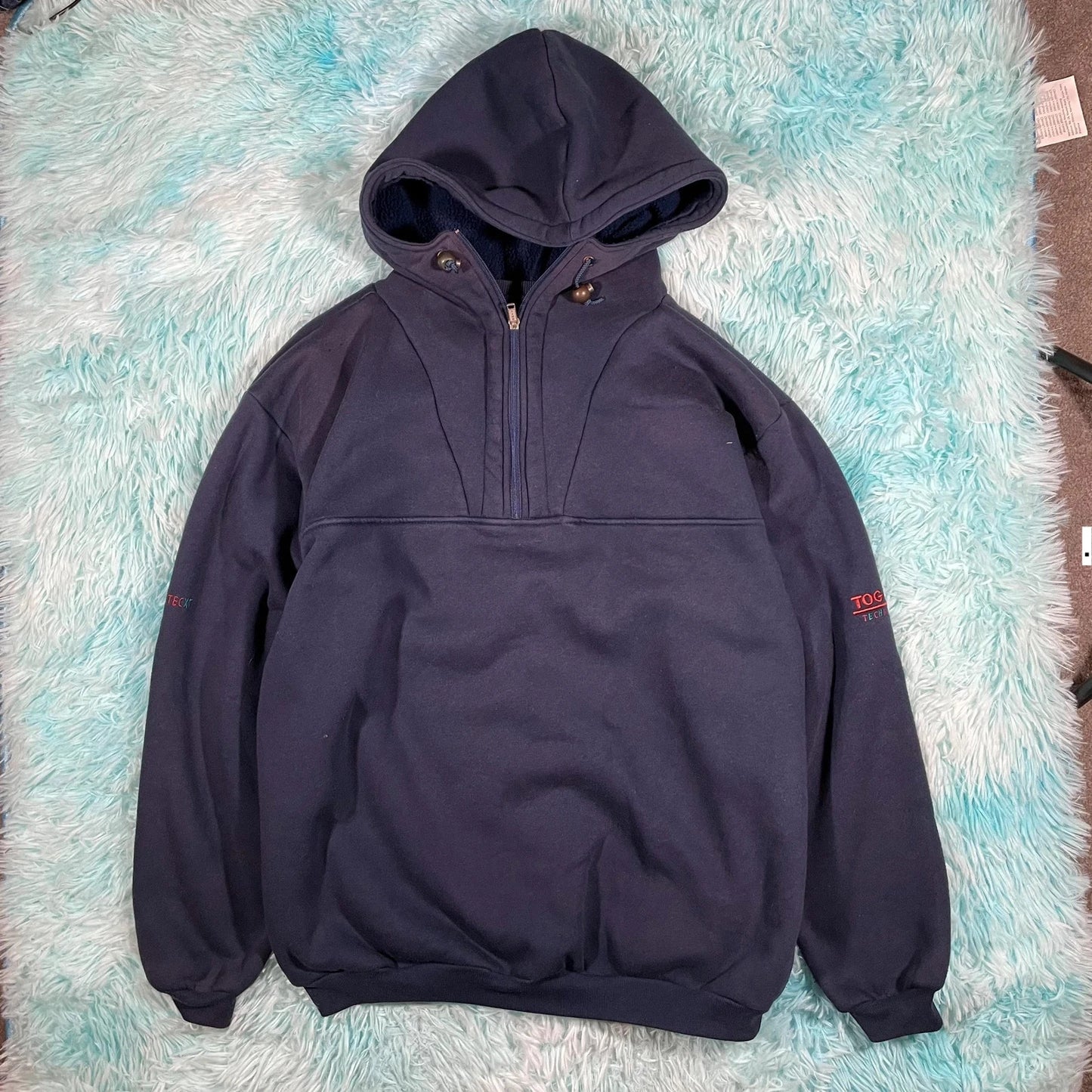 Vintage 90s Double Layered Hoodie Polartec - Large