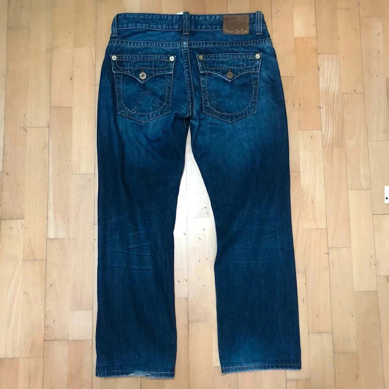 Vintage 00s Blue Rivet de Cru Baggy Jeans Straight Leg - 36W 32L