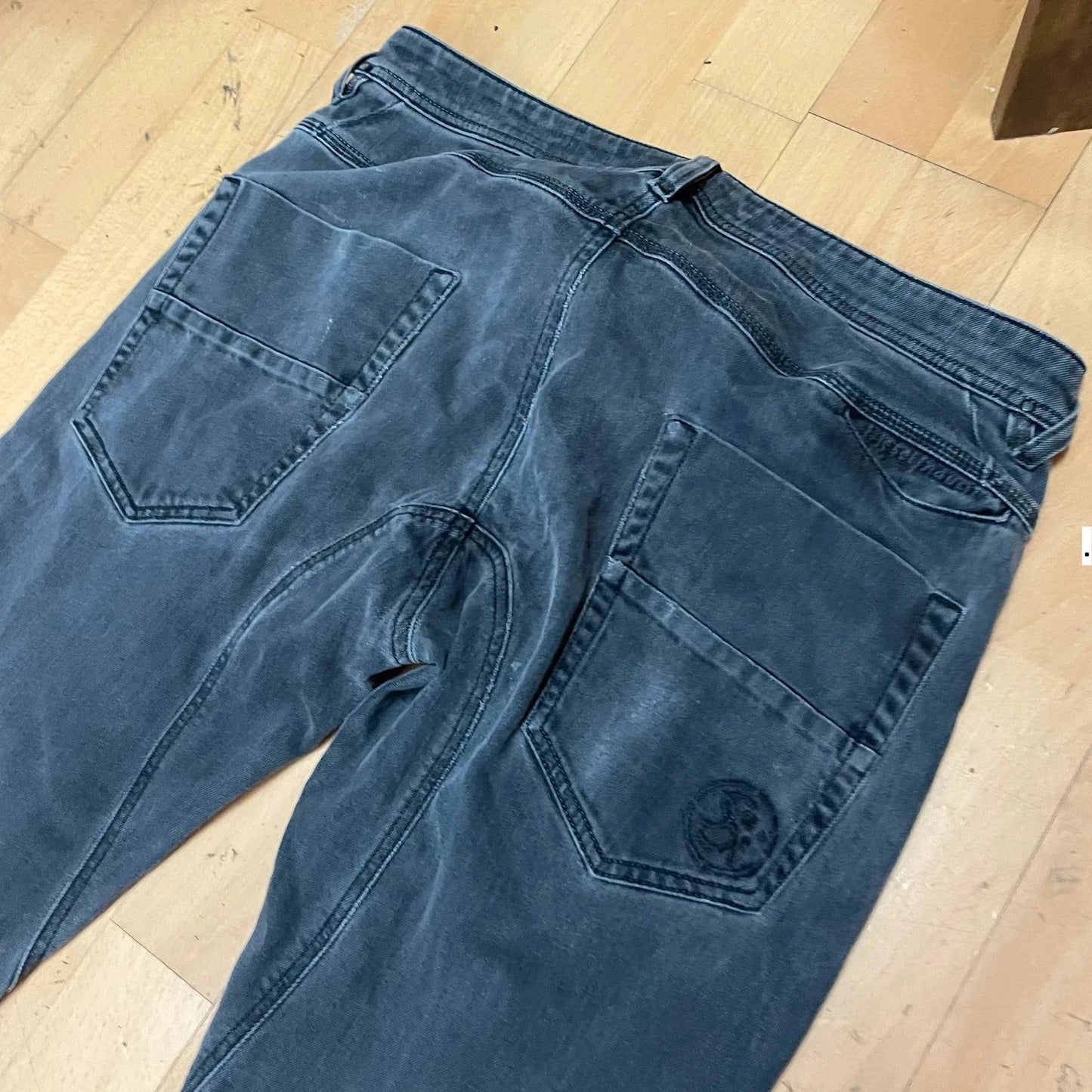 Navy Diesel Wide Leg Jeans - 34W