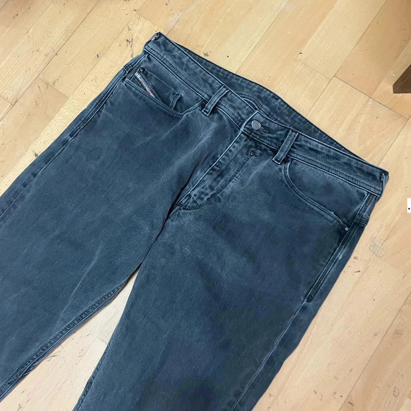 Navy Diesel Wide Leg Jeans - 34W