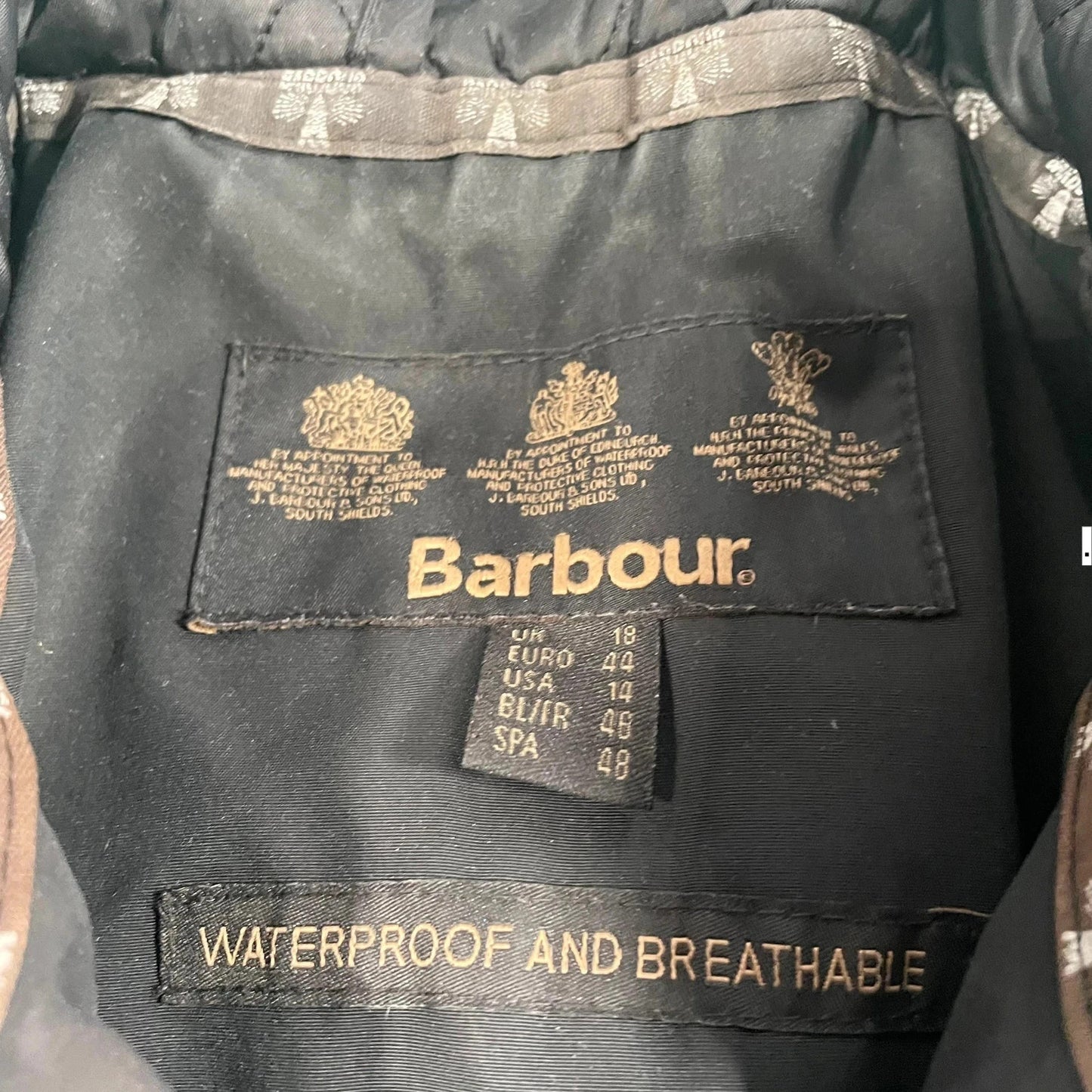 Black Barbour Raincoat - UK18