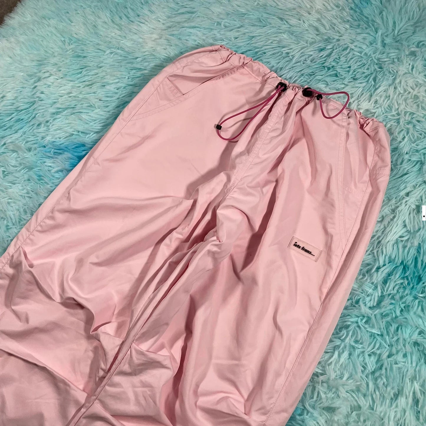 Pink iets frans Baggy Parachute Pants Urban Outfitters - Small