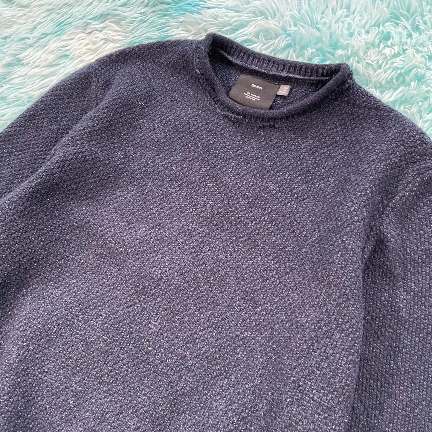 Navy Finisterre Knitted Jumper - Medium