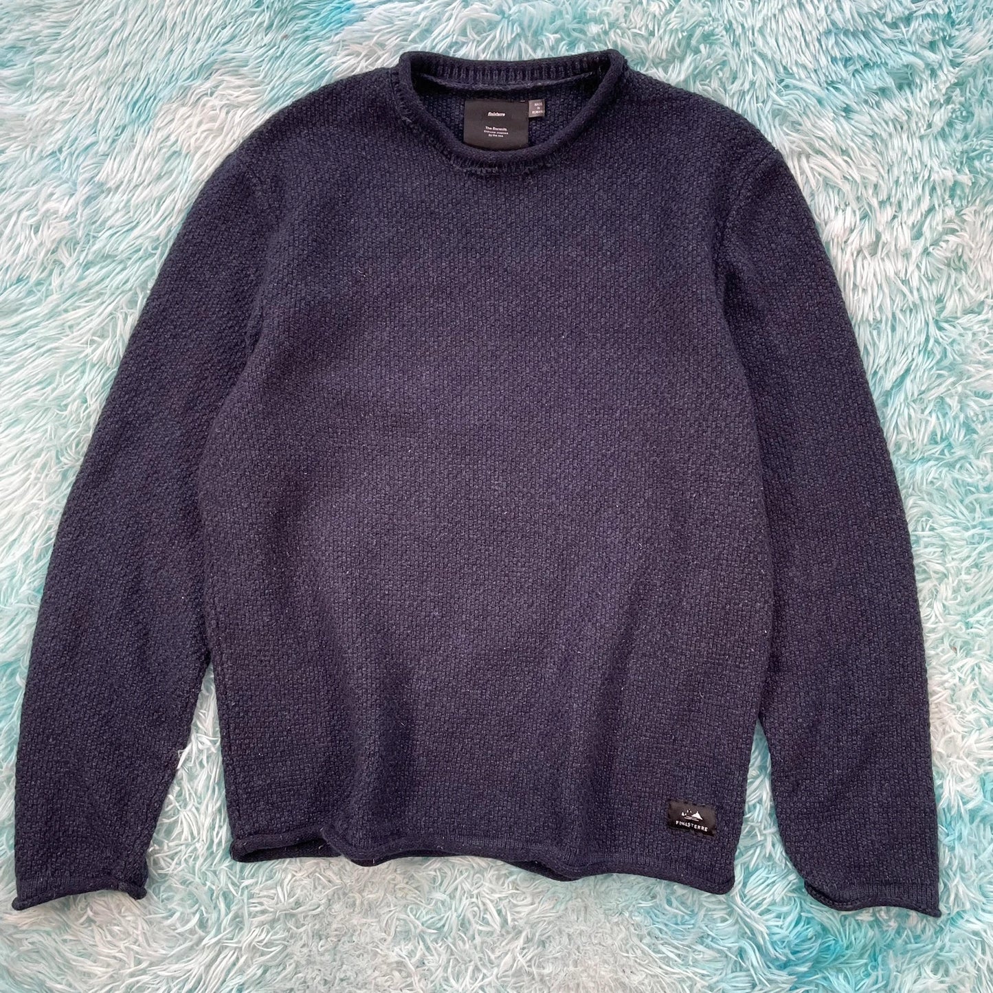 Navy Finisterre Knitted Jumper - Medium