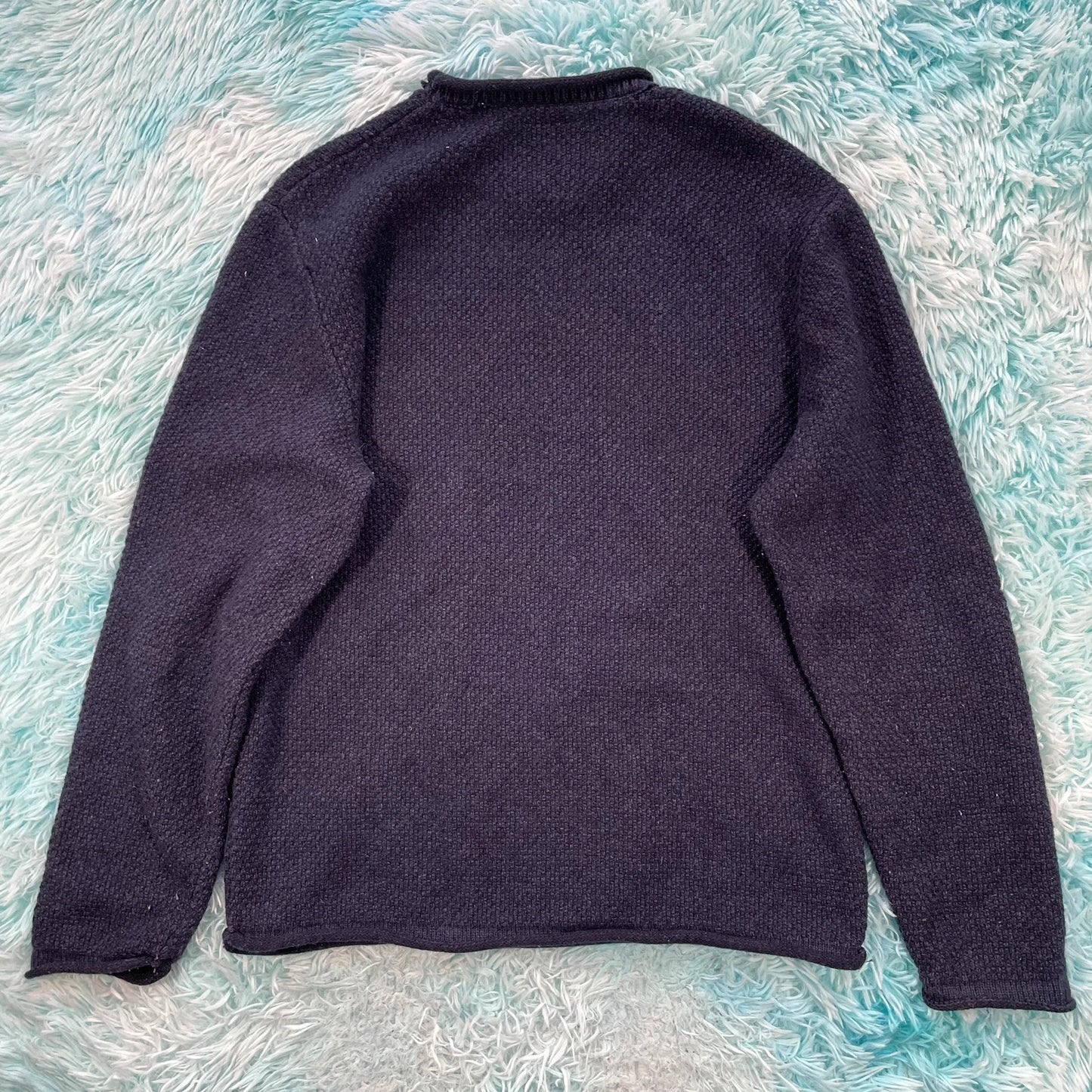 Navy Finisterre Knitted Jumper - Medium