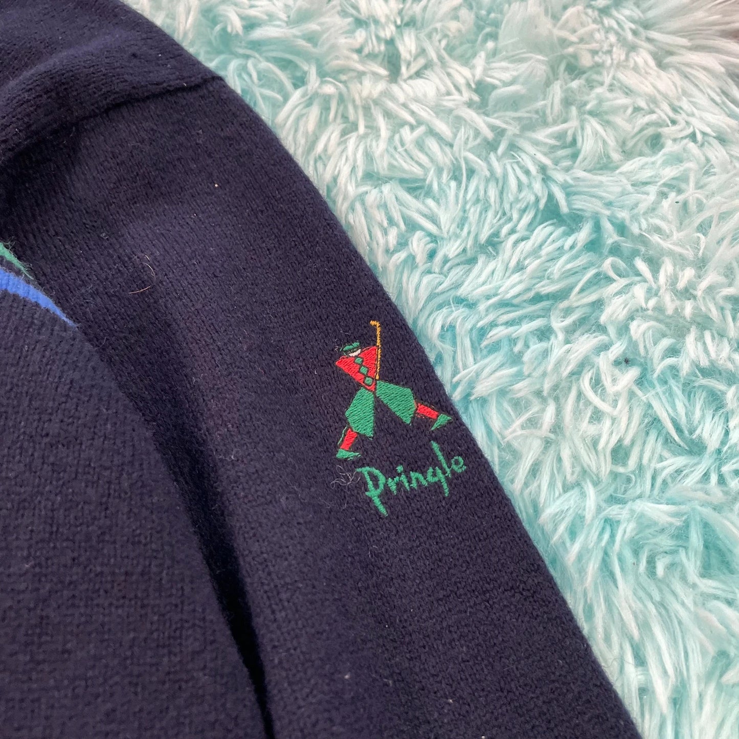 Vintage 90s Navy Golf Pringle Knitted Jumper - Large