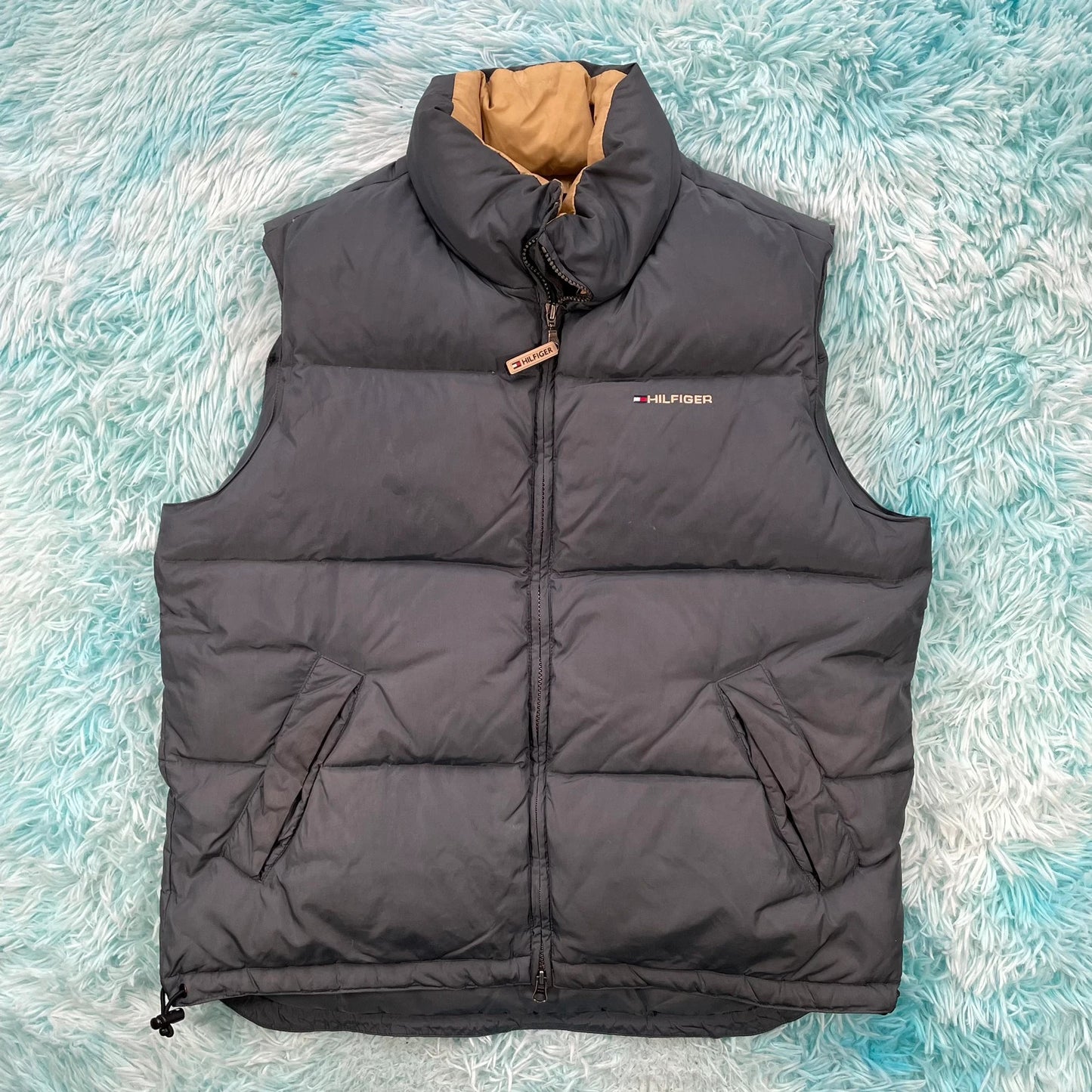 Grey Tommy Hilfiger Puffer Jacket Gilet - Medium