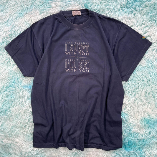 Vintage 90s Navy Skiing Comedy Graphic T Shirt - XL