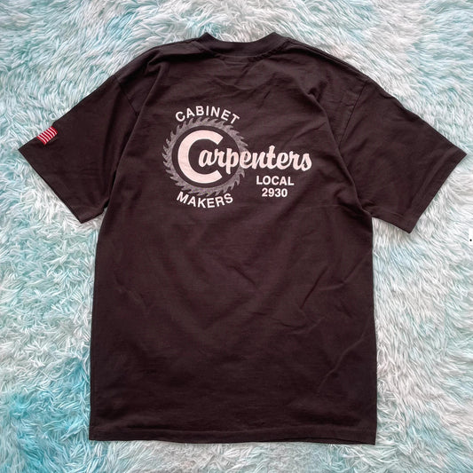 Vintage 90s Black Carpenter Company graphic T Shirt - large