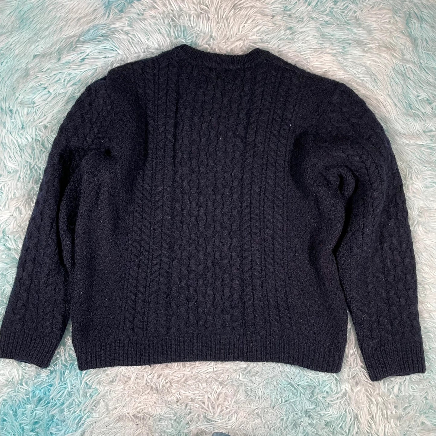 Dark Navy Sunspel Wool Knitted Jumper - Small