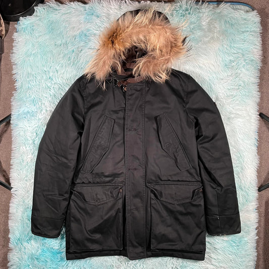 Black Hackett Arctic Parka Coat Jacket - Medium