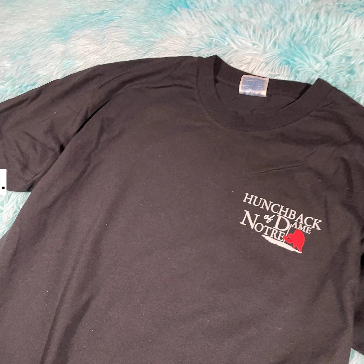 Vintage 90s Black Hunchback of Notre Dame Graphic T Shirt - Medium