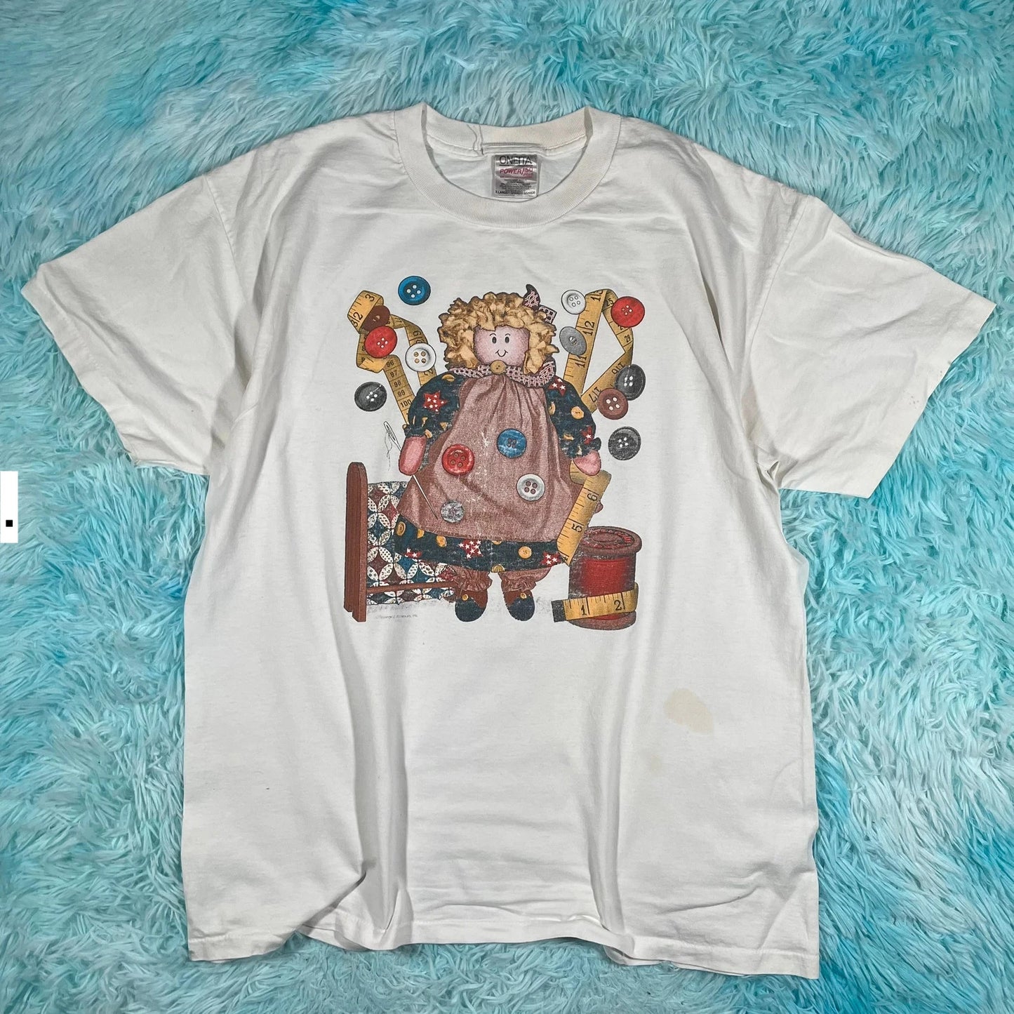 Vintage 90s White Ragdoll Graphic T Shirt - XL