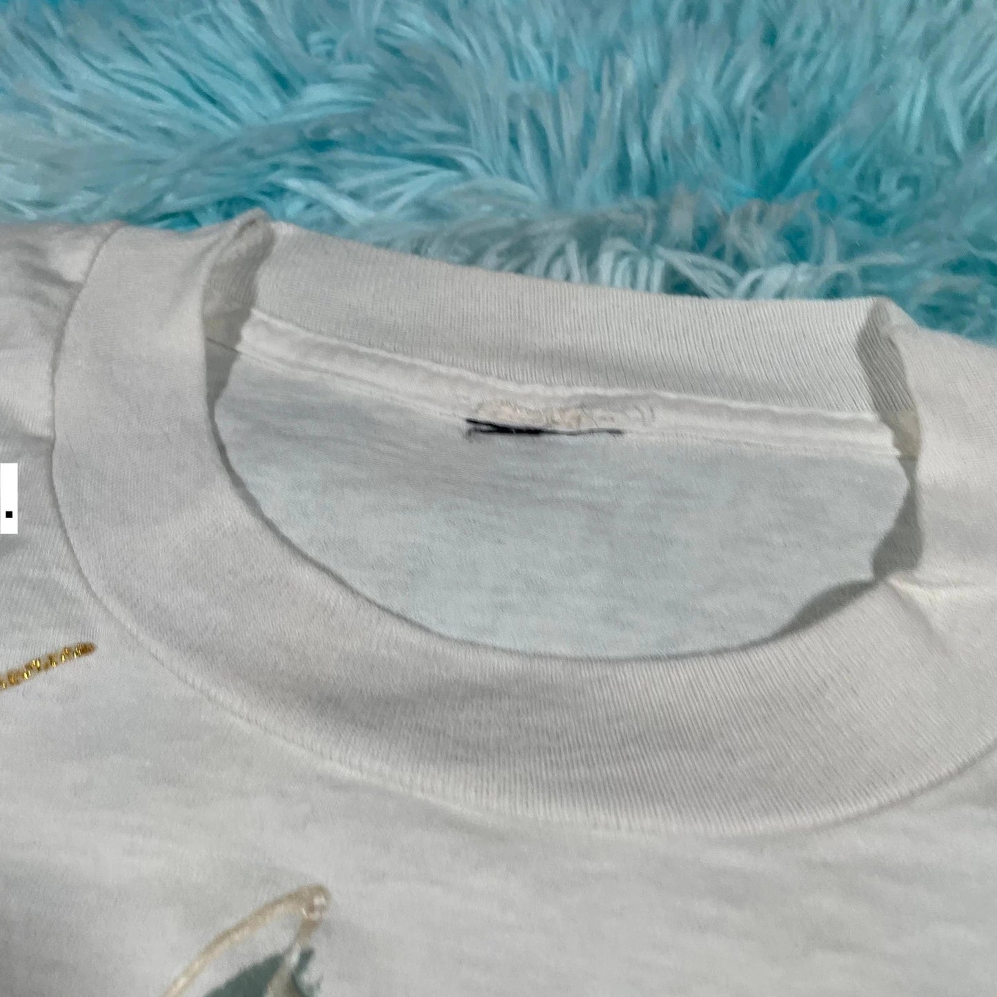Vintage 80s White Floral Print T Shirt - XL