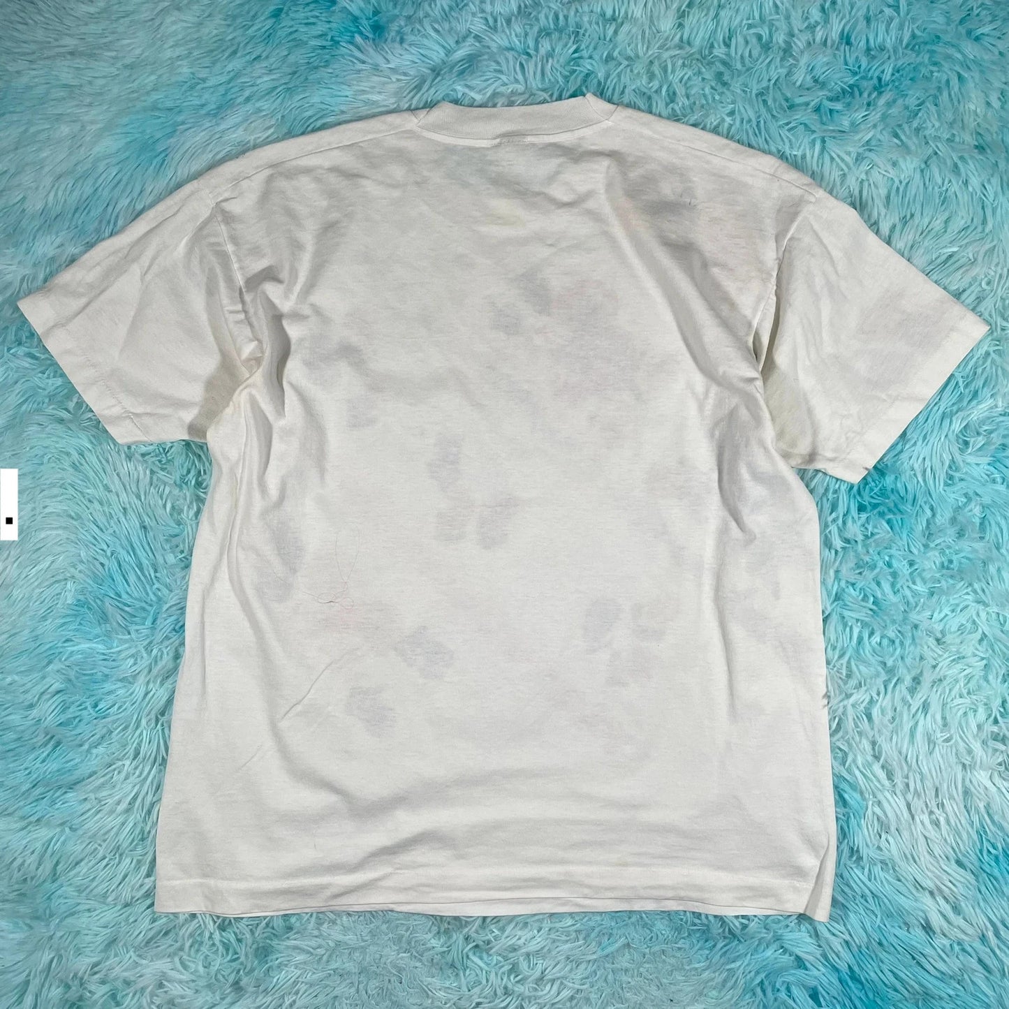 Vintage 80s White Floral Print T Shirt - XL