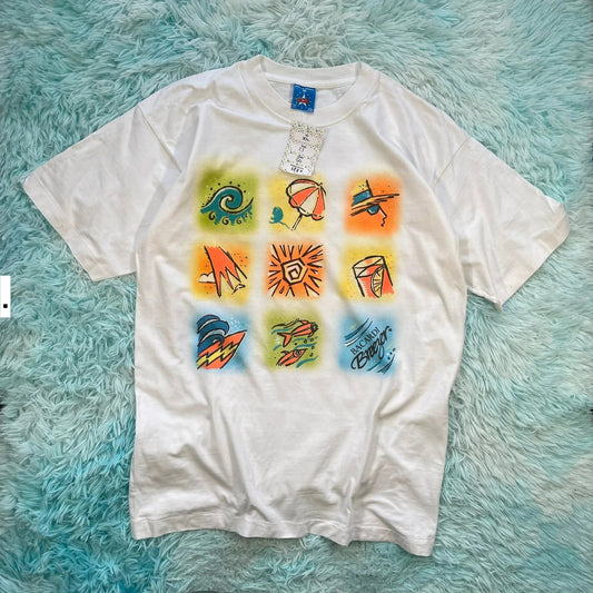 Vintage 90s White Bacardi Graphic T Shirt - XL