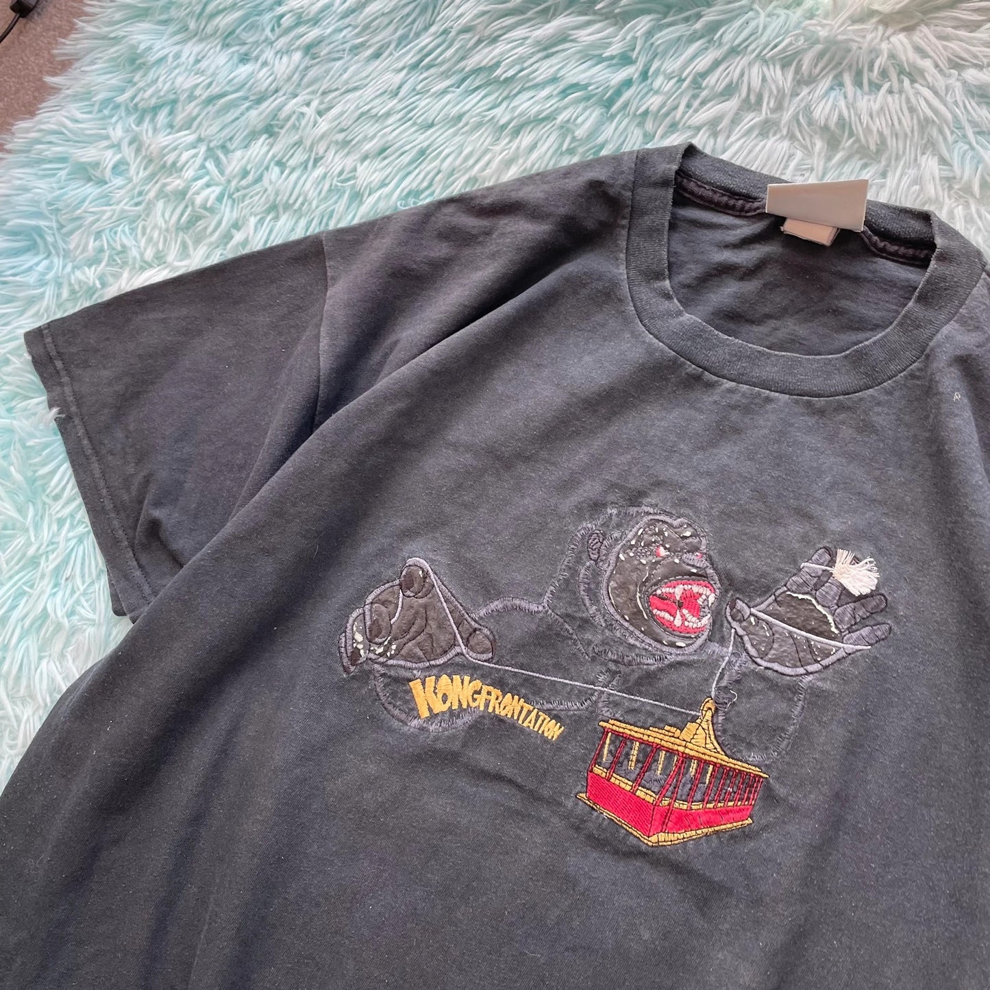 Vintage 90s Black Kongfrontation Ride Universal Studios T Shirt - XL