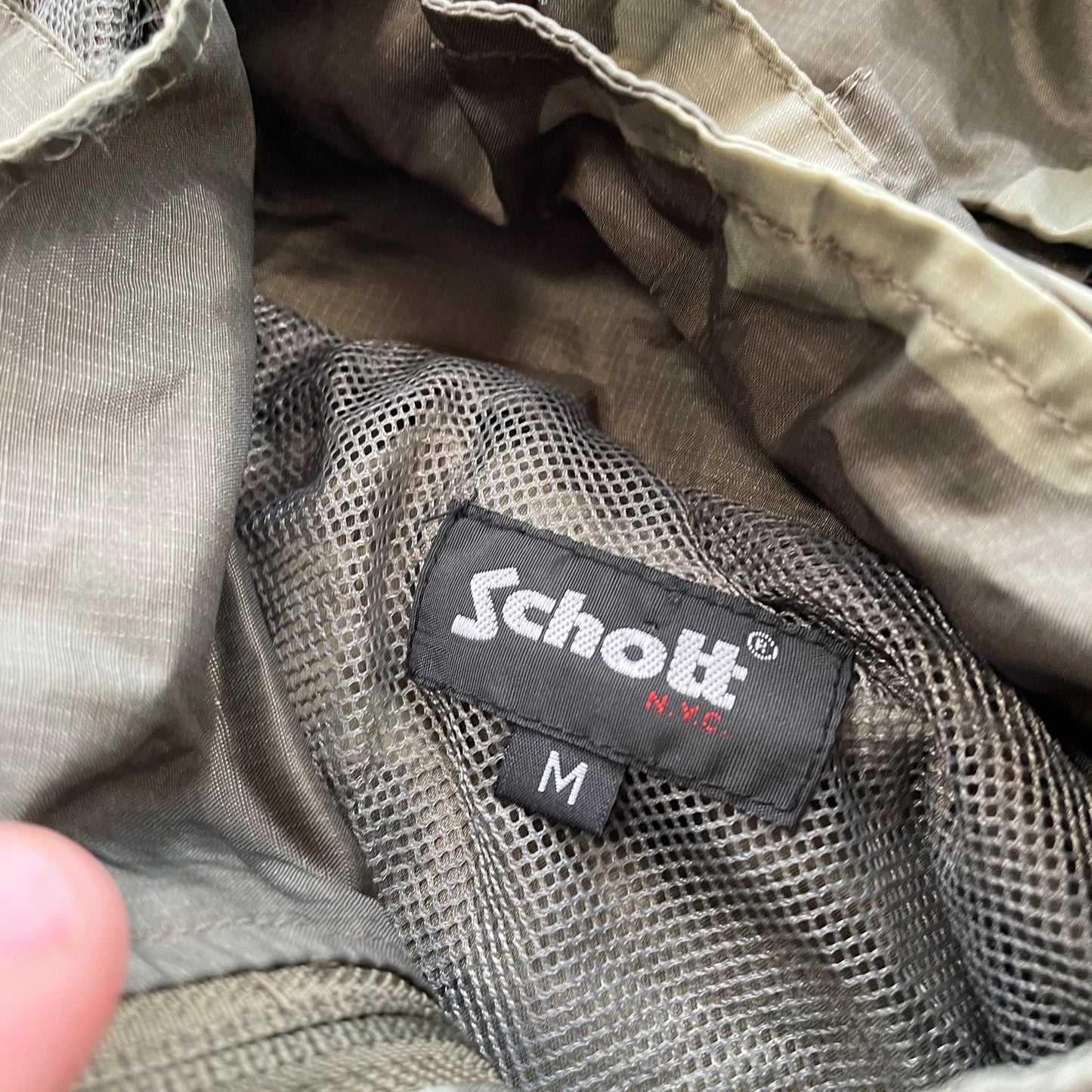 Vintage Camo Schott NYC Windbreaker Jacket - Medium