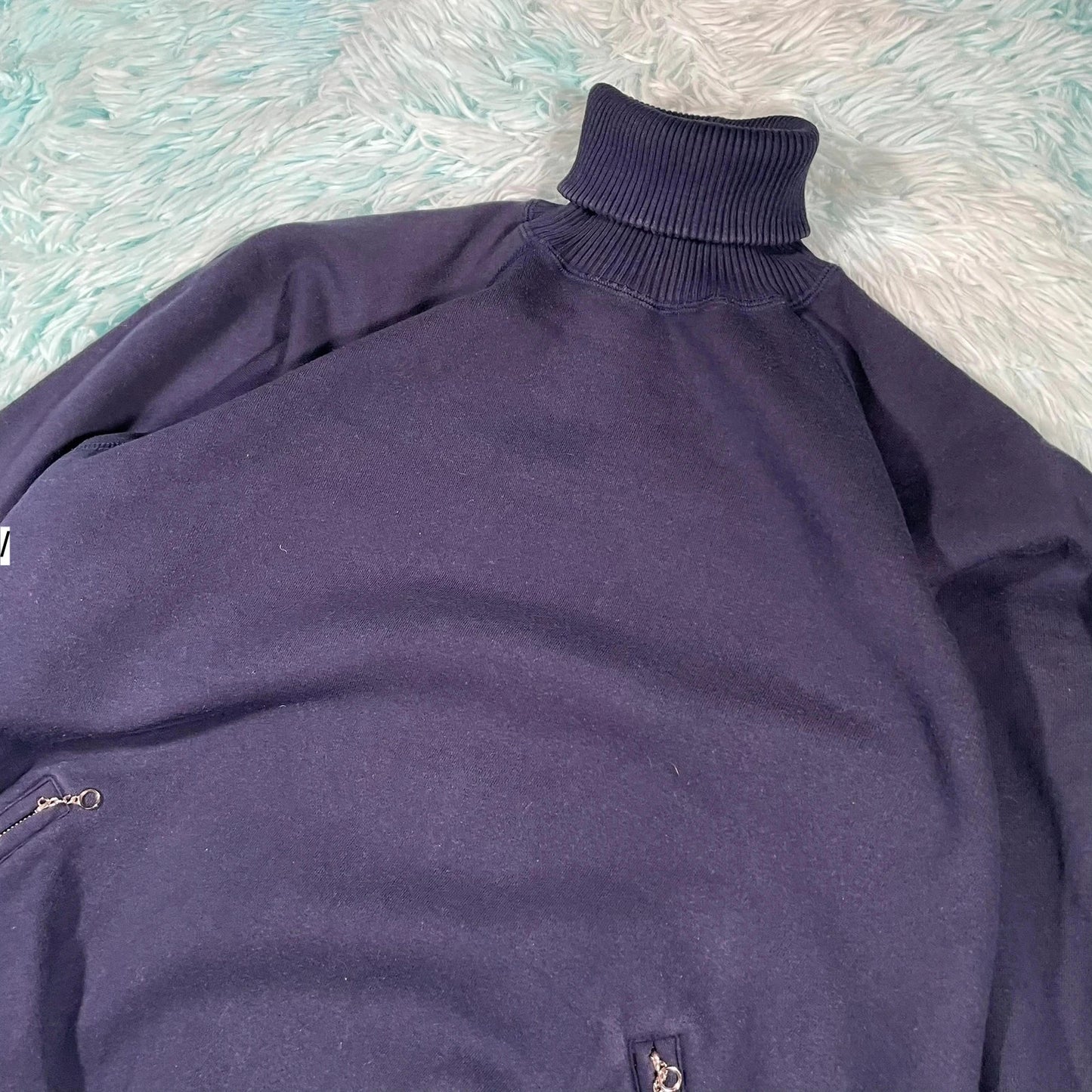 Vintage 90s Navy Ralph Lauren Skiing Rollneck Sweatshirt - Small