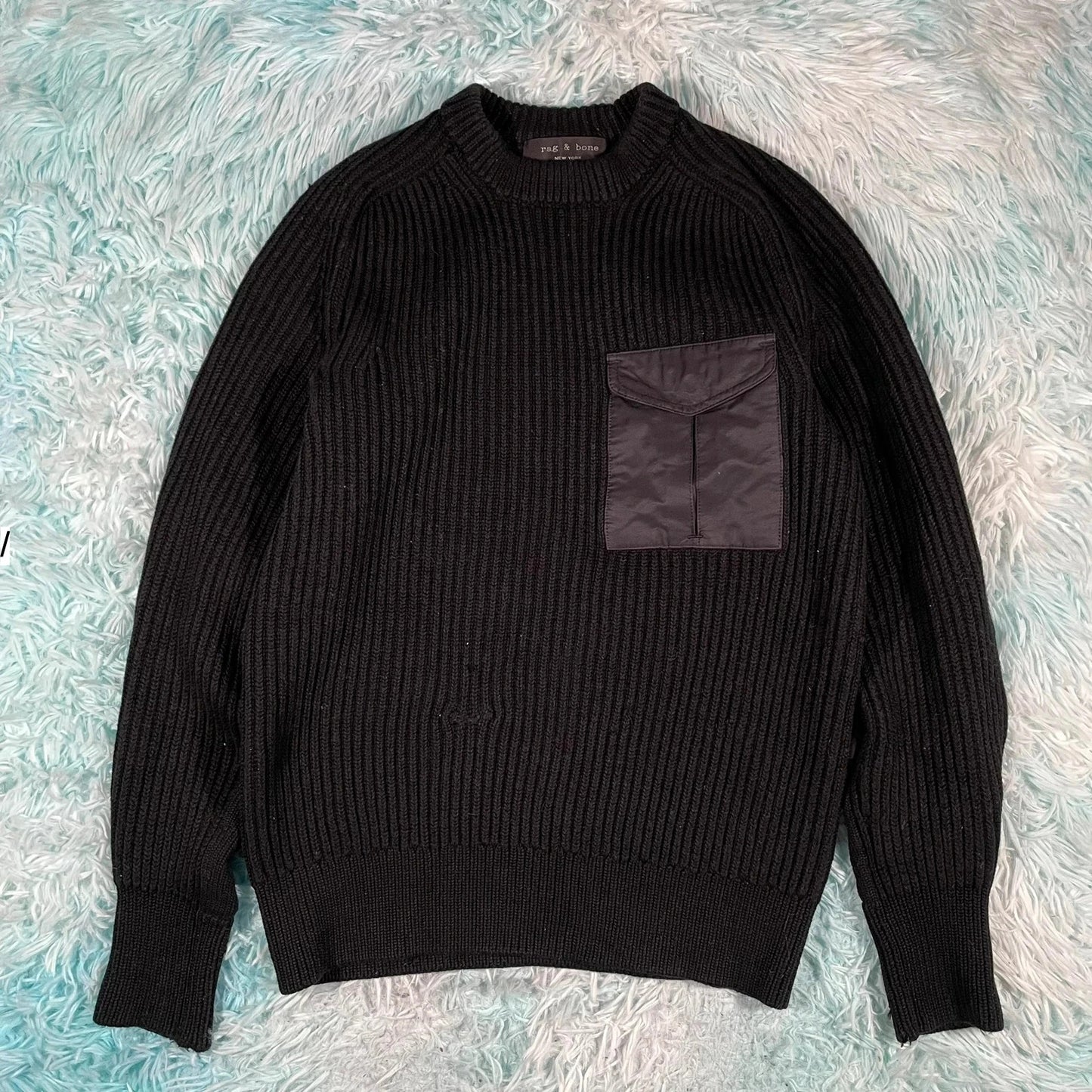 Black Rag & Bone Chunky Knitted Jumper - Small