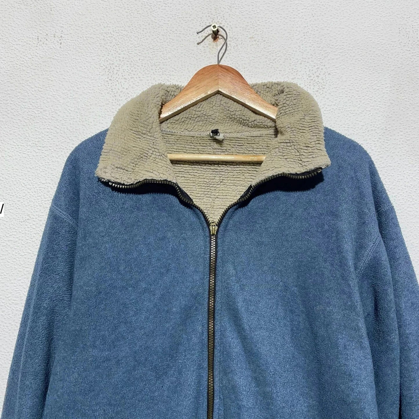 Vintage Blue Sherpa Fleece Jumper - Medium
