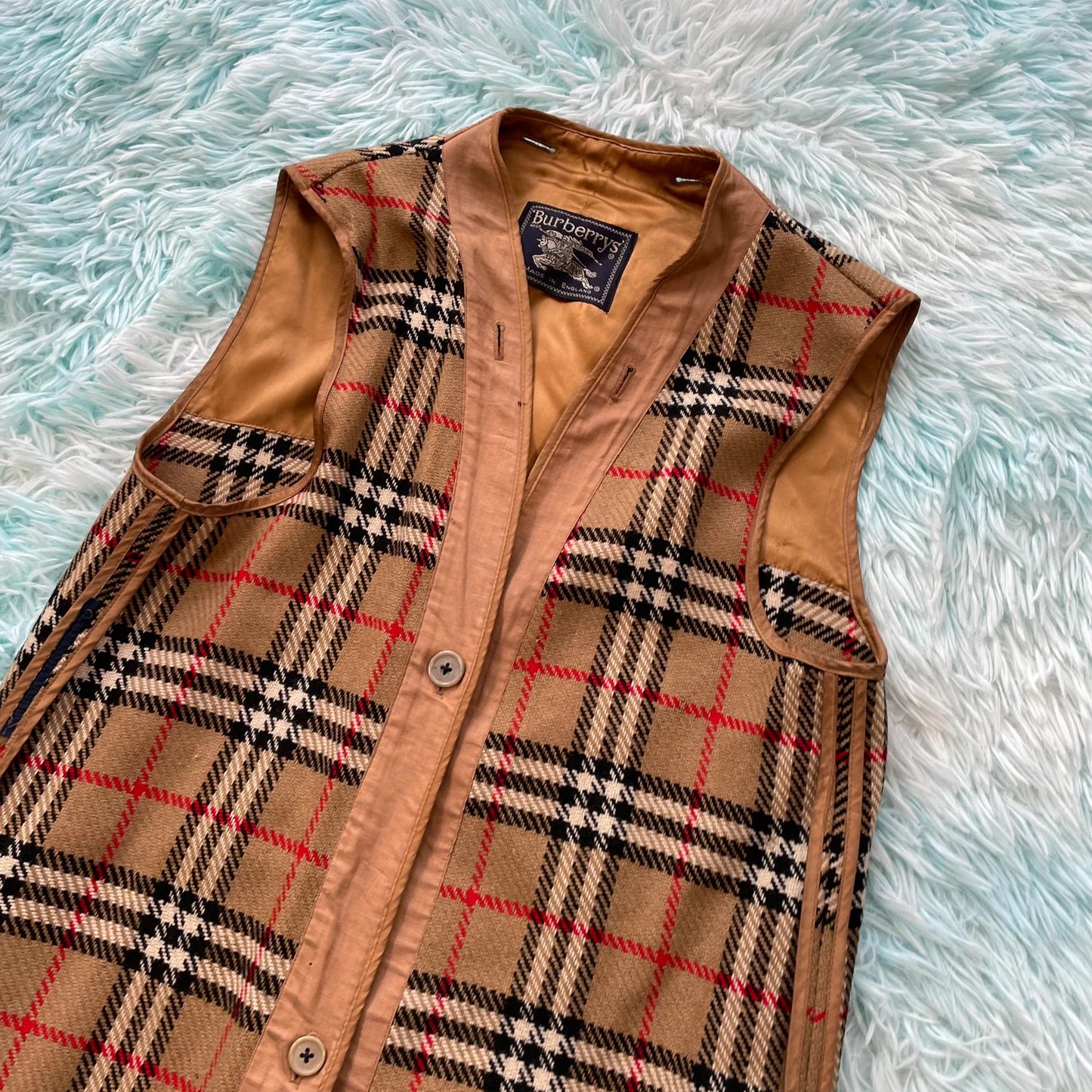 Vintage Burberry Novacheck Trench Coat Lining - Large