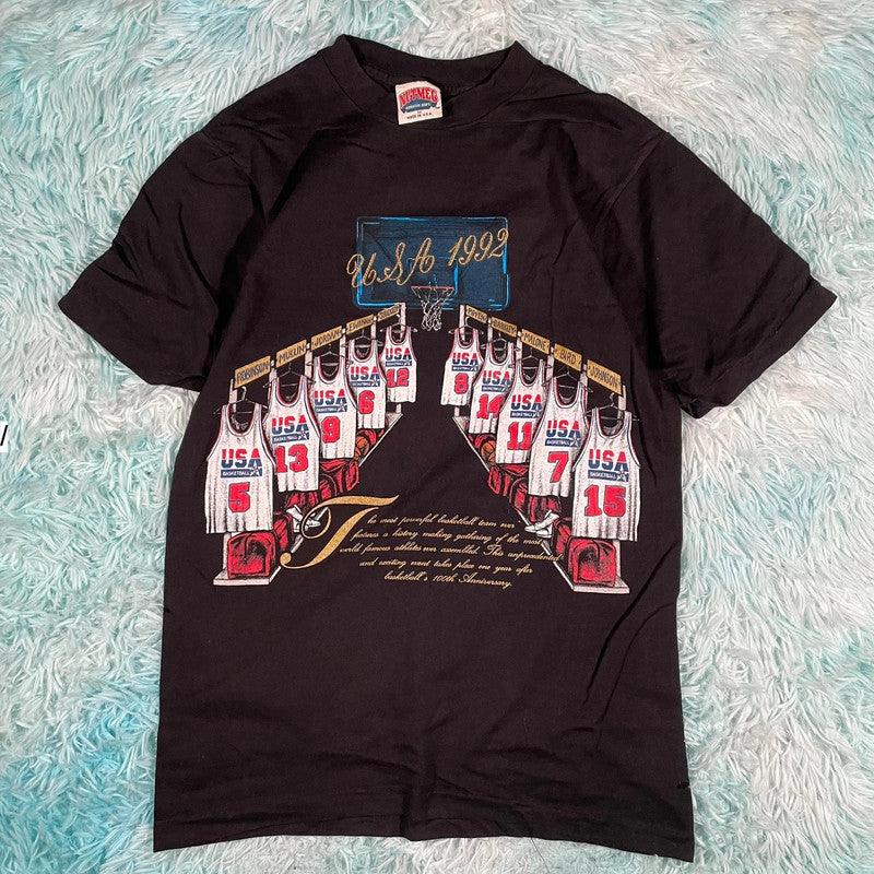 Vintage 1992 USA Basketball Graphic T Shirt Nutmeg - Medium