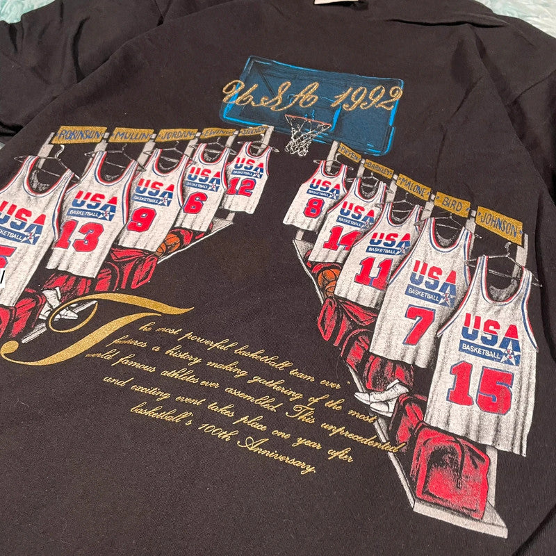 Vintage 1992 USA Basketball Graphic T Shirt Nutmeg - Medium