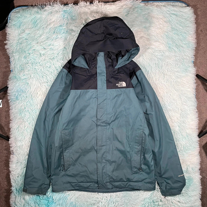 Blue & Black The North Face Coat Waterproof - Medium