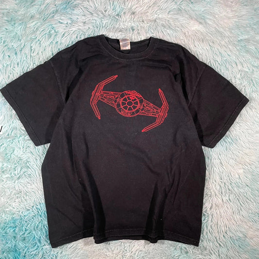 Vintage 00s Black Star Wars Tie Fighter T Shirt - XL