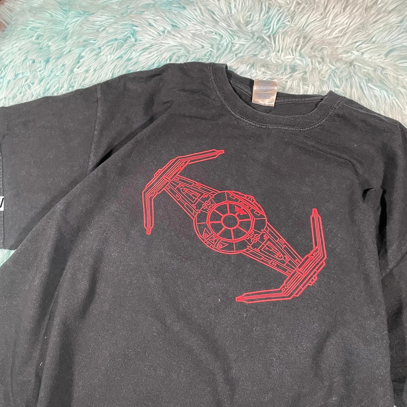 Vintage 00s Black Star Wars Tie Fighter T Shirt - XL
