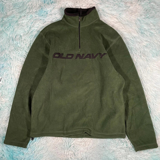 Vintage Green Old Navy 1/4 Zip Fleece - Medium