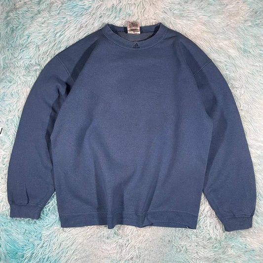 Vintage 90s Blue Adidas Sweatshirt - Medium