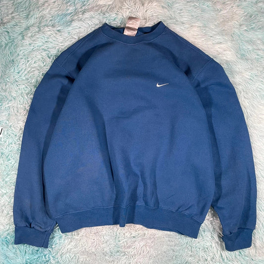 Vintage 00s Blue Nike Sweatshirt Heavyweight- Large