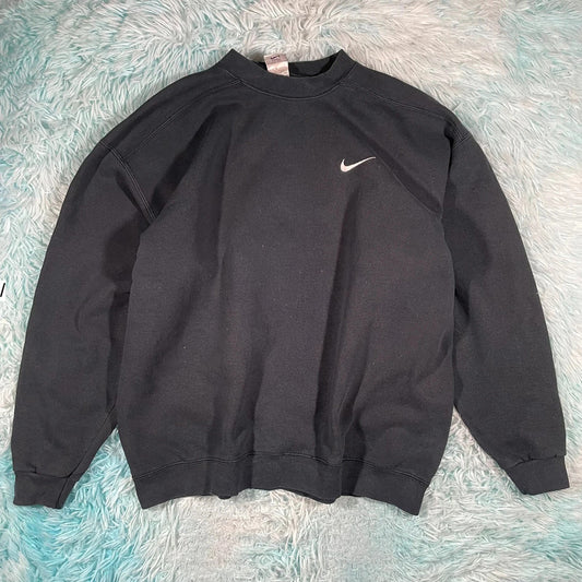 Vintage 90s Black Nike Sweatshirt Heavyweight - Large
