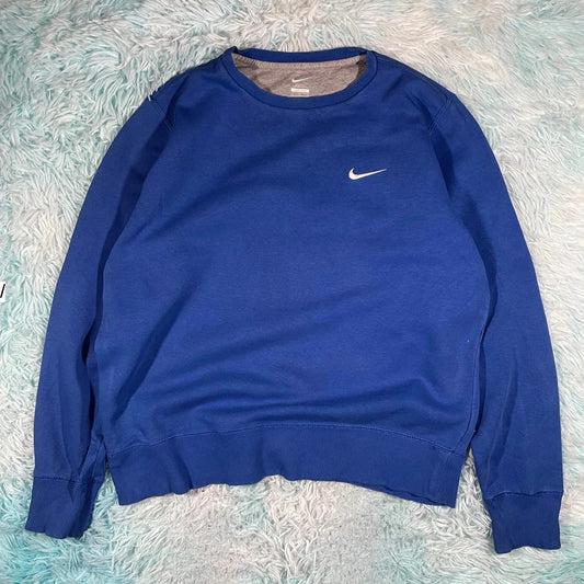 Blue Nike Sweatshirt Plain - Large