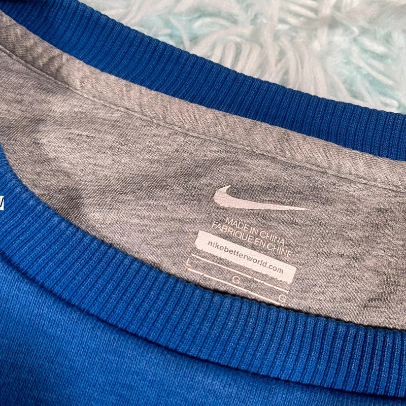 Blue Nike Sweatshirt Plain - Large