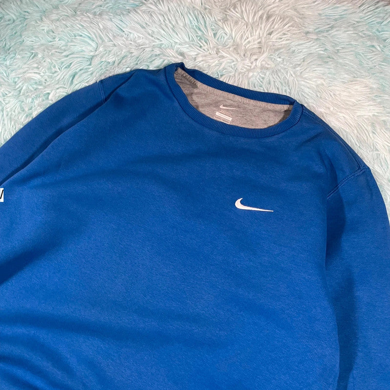 Blue Nike Sweatshirt Plain - Large