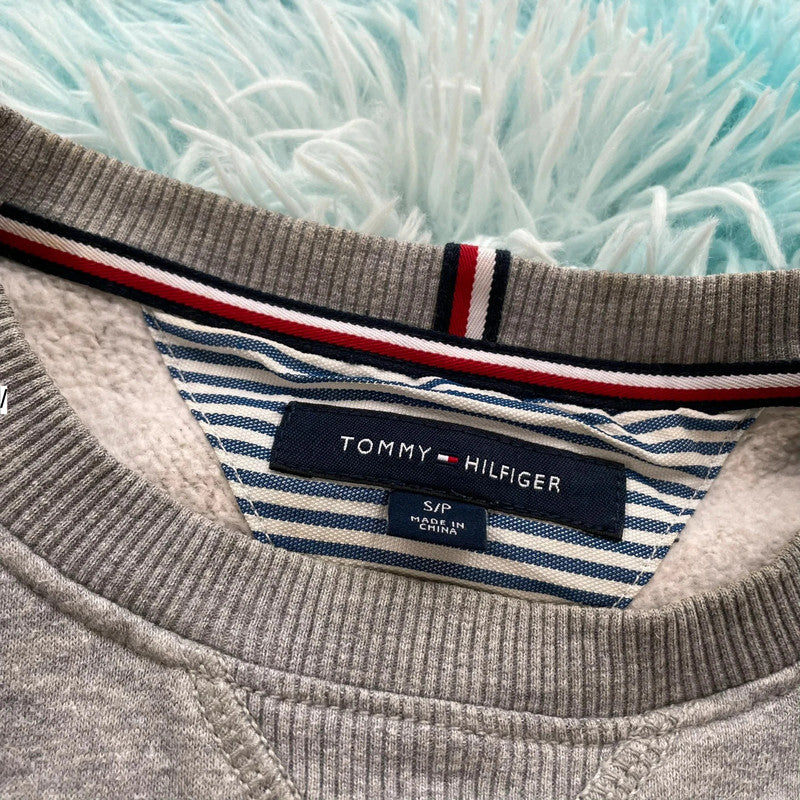 Grey Tommy Hilfiger Flag Print Sweatshirt - Small
