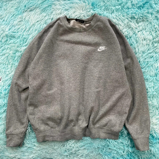 Grey Nike Sweatshirt Plain - Medium